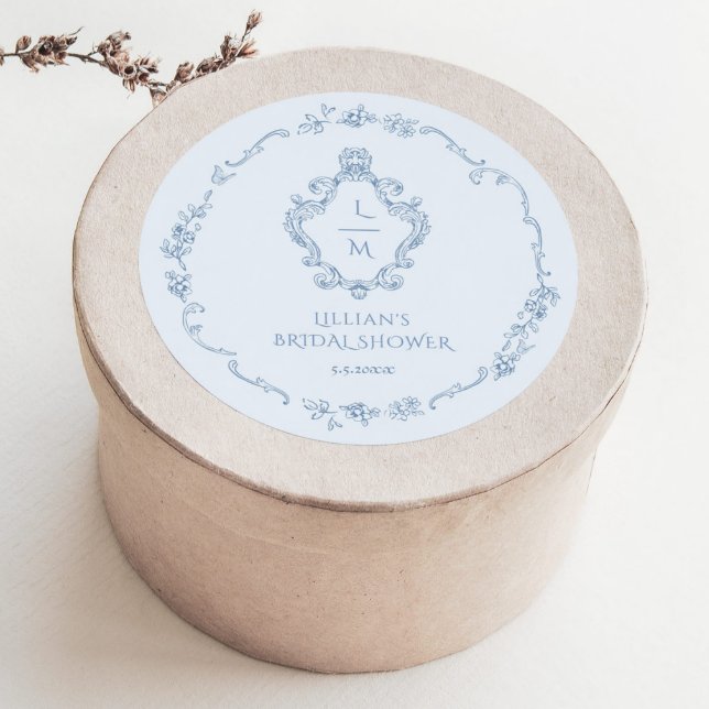 Pegatina Redonda Guirnalda de chinoiserie Escudo azul de algo de to (Subido por el creador)