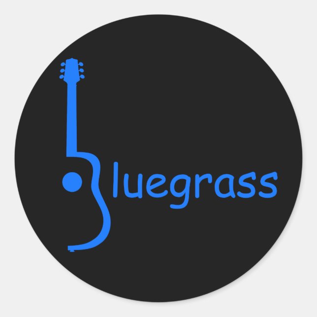 Pegatina Redonda Guitar Bluegrass (Anverso)