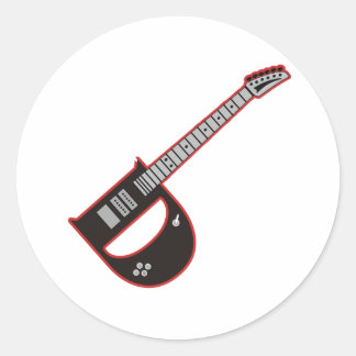 Pegatina Redonda Guitar D