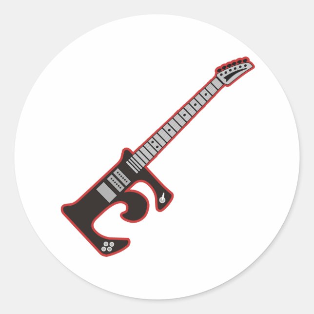 Pegatina Redonda Guitar E (Anverso)