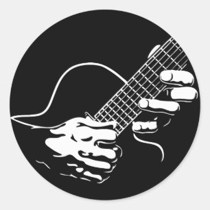 Pegatina Redonda Guitar Hands II