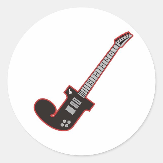 Pegatina Redonda Guitar J (Anverso)