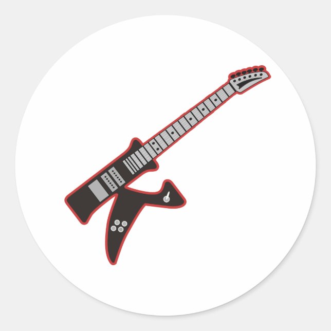 Pegatina Redonda Guitar K (Anverso)