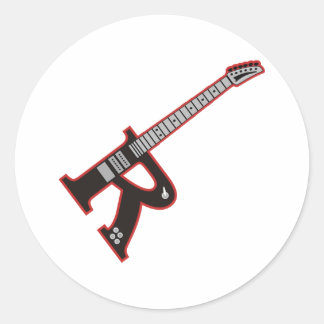 Pegatina Redonda Guitar R