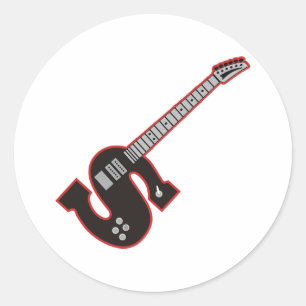 Pegatina Redonda Guitar S