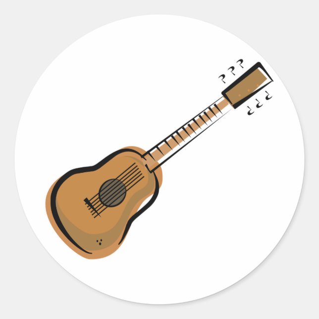 Pegatina Redonda guitarra (Anverso)