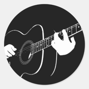 Pegatina Redonda guitarra