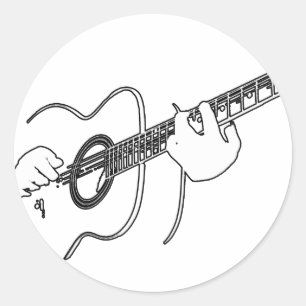 Pegatina Redonda guitarra acústica