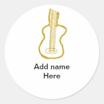 Guitarra acústica de brillo dorado agregar nombre 