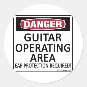 Pegatina Redonda Guitarra del área de funcionamiento
