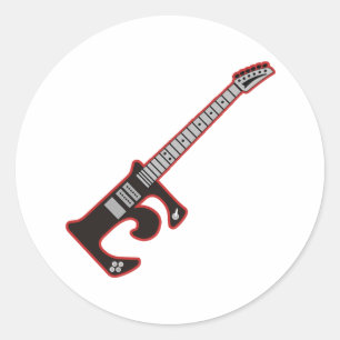 Pegatina Redonda Guitarra E