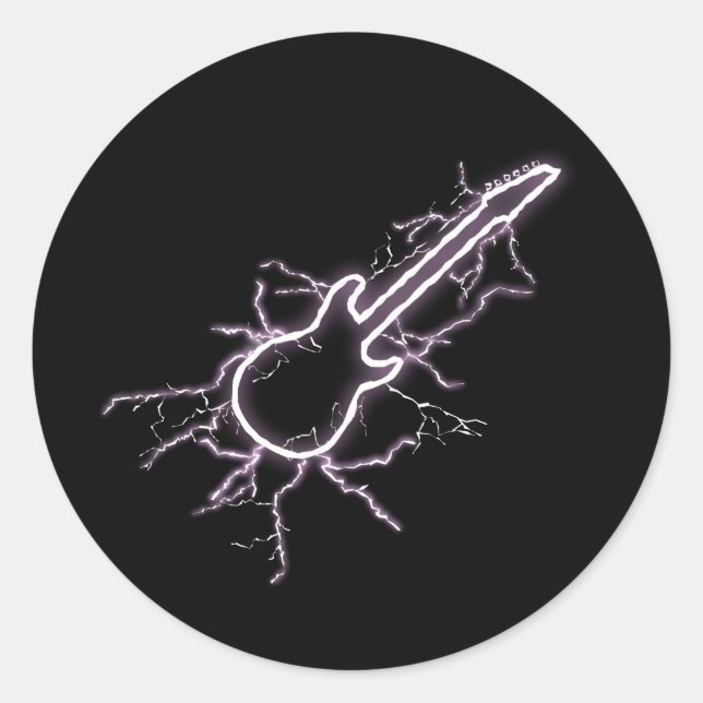 Pegatina Redonda Guitarra eléctrica (Anverso)