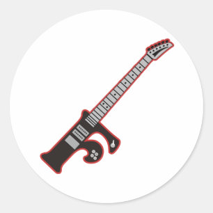 Pegatina Redonda Guitarra F
