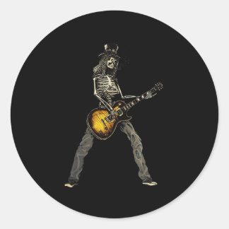 Pegatina Redonda Guitarra Skeleton Guitar Spooky Happy Halloween Ro