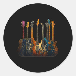 Pegatina Redonda Guitarras Guitarristas Música Regalos De Guitarra