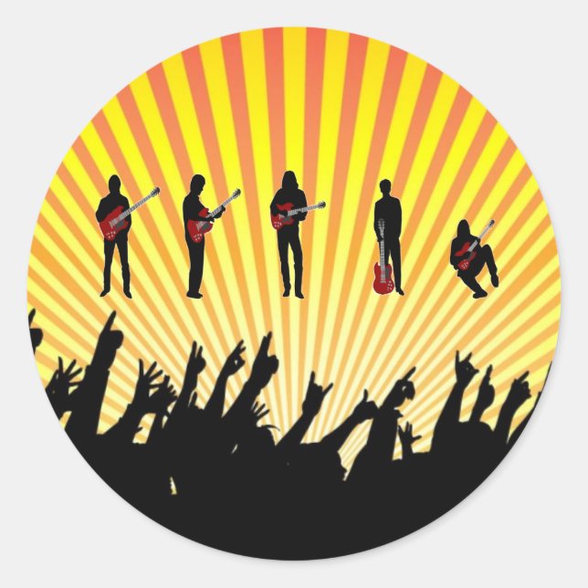 Pegatina Redonda guitarristas (Anverso)