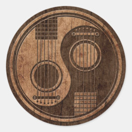 Pegatina Redonda Guitars acústicos Yin Yang con efecto de lluvia de
