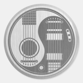 Pegatina Redonda Guitars eléctricos acústicos Yin Yang Acero inoxid