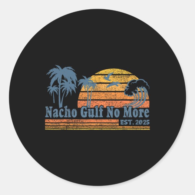 Pegatina Redonda Gulf Of United States Of America Est. 2025  (Anverso)