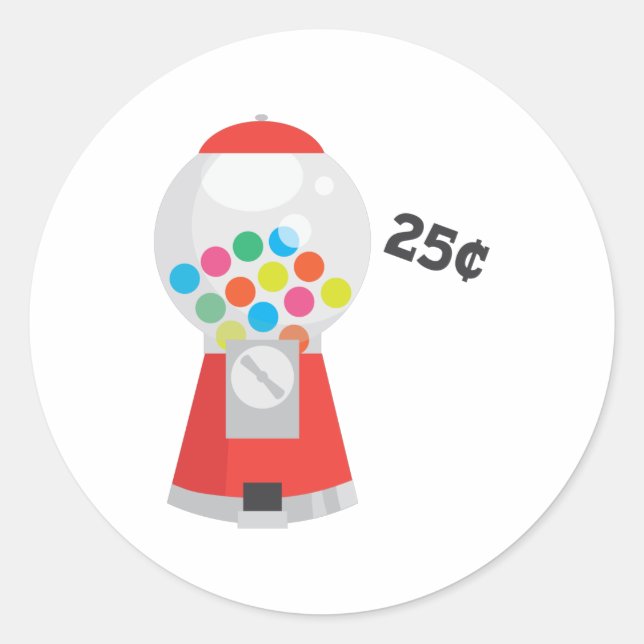 Pegatina Redonda Gumball Macine (Anverso)