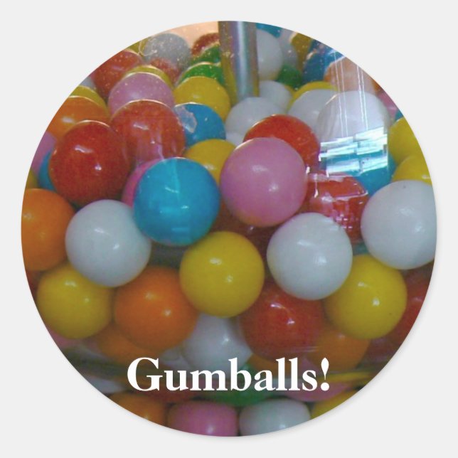 Pegatina Redonda ¡Gumballes! (Anverso)