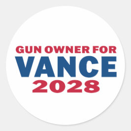 Pegatina Redonda Gun Owner for Vance 2028
