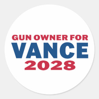 Pegatina Redonda Gun Owner for Vance 2028