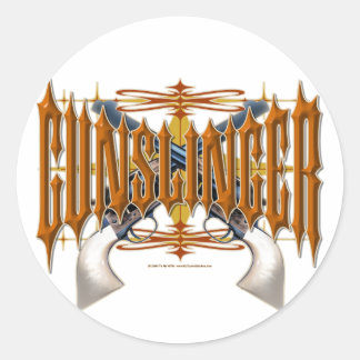 Pegatina Redonda Gunslinger