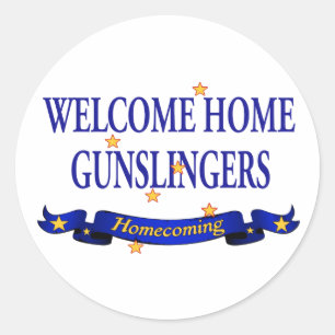 Pegatina Redonda Gunslingers caseros agradables