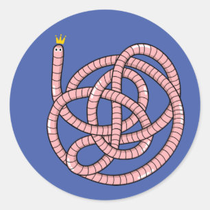 Pegatina Redonda Gusano personalizado en la corona