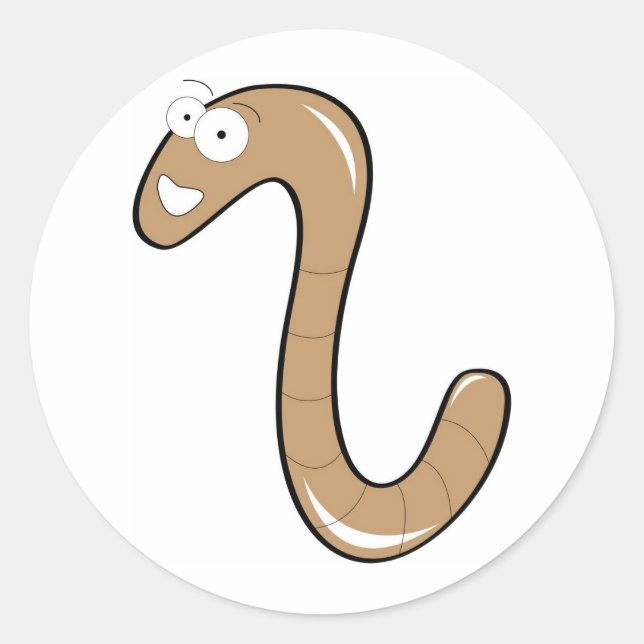 Pegatina Redonda gusanos (Anverso)