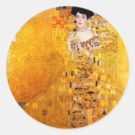 Pegatina Redonda Gustav Klimt Adele Bloch-Bauer Vintage Art Nouveau
