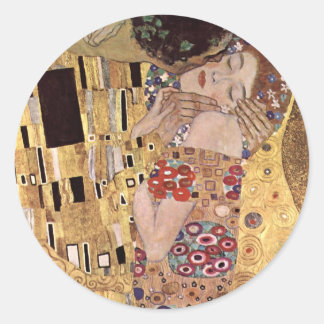 Pegatina Redonda Gustav Klimt ~ el beso