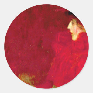 Pegatina Redonda Gustav Klimt - Mujer En Un Sillón