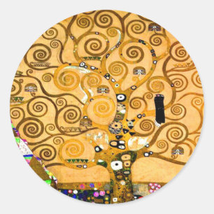 Pegatina Redonda Gustav Klimt Tree of Life