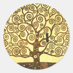 Pegatina Redonda Gustav Klimt Tree of Life Pegatinas