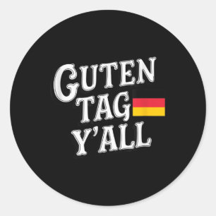Pegatina Redonda Guten Tag Yall Bandera Alemana Funny _1
