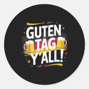 Pegatina Redonda Guten Tag Yall German Beer Humor Fun