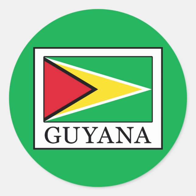Pegatina Redonda Guyana (Anverso)
