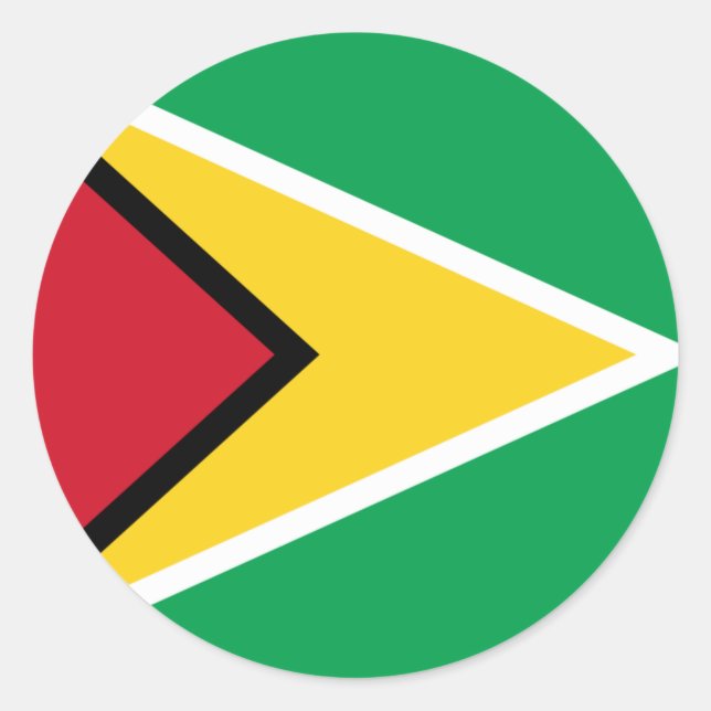 Pegatina Redonda Guyana flag  (Anverso)