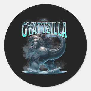 Pegatina Redonda Gyattzilla Meme Zilla Kaiju Rizz Brainrot Skibidi