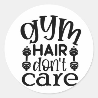 Pegatina Redonda Gym Hair no le importa