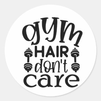 Pegatina Redonda Gym Hair no le importa