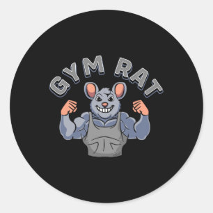 Pegatina Redonda Gym Lover Bodybuilding Workout Funny Gym Rat