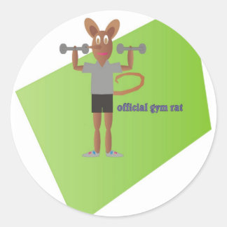 Pegatina Redonda Gym Rat