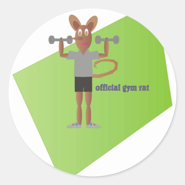 Pegatina Redonda Gym Rat (Anverso)
