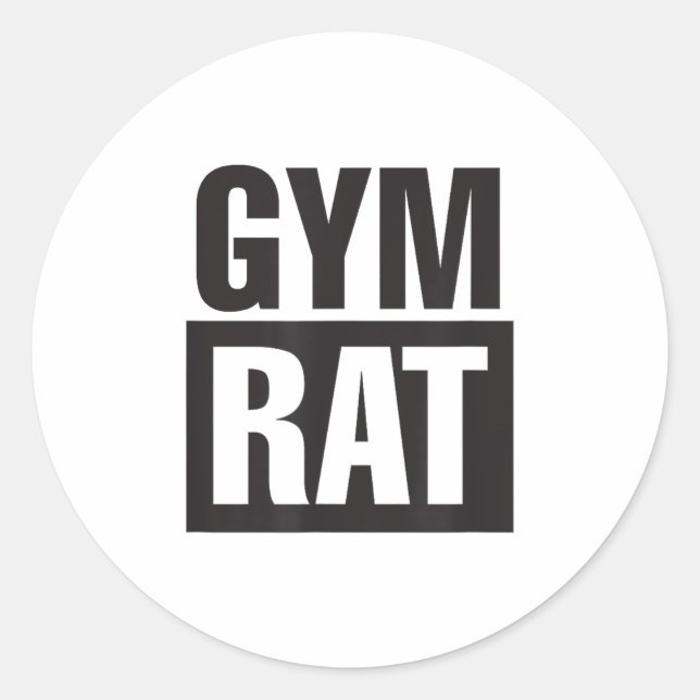 Pegatina Redonda Gym Rat - Workout - Hustle - Fitness - Motivation  (Anverso)