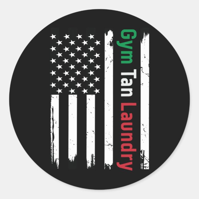 Pegatina Redonda Gym Tan Laundry Gtl New Jersey Garden Nj Shore Ita (Anverso)