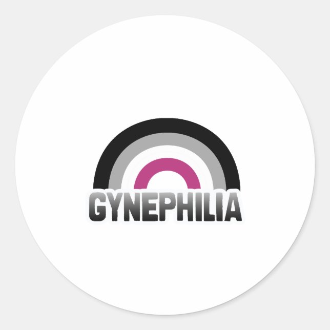 Pegatina Redonda Gynephilia Pride (Anverso)
