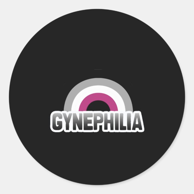 Pegatina Redonda Gynephilia Pride (Anverso)